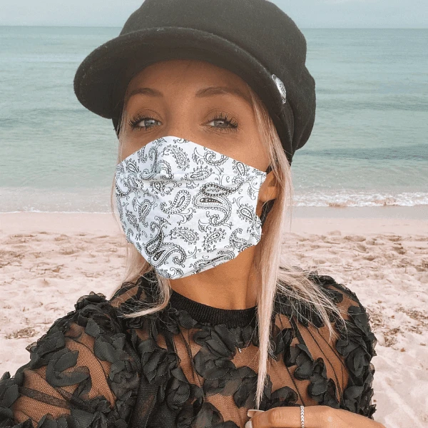 Stoffmaske Bandana White – Bild 4