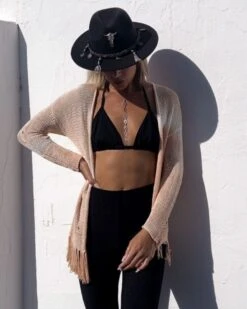 Strick Kimono Fransen Batik Natalia -Herz Schmuck Geschaft Strick Kimono Strickkleider langarm Haekel Crochet Damen Boho Bohemian Kleidung Fransen Cardigan beige weiss Natalia 6