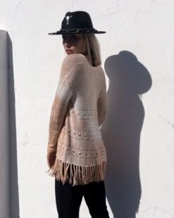 Strick Kimono Fransen Batik Natalia -Herz Schmuck Geschaft Strick Kimono Strickkleider langarm Haekel Crochet Damen Boho Bohemian Kleidung Fransen Cardigan beige weiss Natalia 7