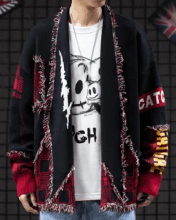 Cardigan Herren V-Style 16 Cardigan Herren V-Style -Herz Schmuck Geschaft Strickjacke Cardigan Jeansjacke Herren Maenner Kimono Fransen Bohemian V Style schwarz 1 177398