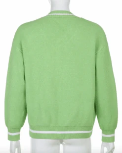 Pullover Reaper -Herz Schmuck Geschaft Strickpullover Pullover Damen V Ausschnitt Gruen Sensemann Fashion Reaper gruen 8 838037