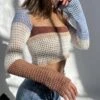 Strick Pullover Sophi 1 Strick Pullover Sophi -Herz Schmuck Geschaft Strickpullover Strick Knitted Pullover Sweater Damen Fashion Kleidung JustStyle Sophi braun blau 1 282071
