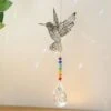 Suncatcher Chakra Colibri -Herz Schmuck Geschaft Suncatcher Sonnenfaenger Kristall Windspiel Haengen Prisma Licht Dekoration Chakra Farben Kolibri Vogel Chakra Colibri silber 2