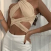 Bandage Crop Top Cayman -Herz Schmuck Geschaft Top Crop Bandage Binden Damen Elegant Party Cayman beige 2 958481