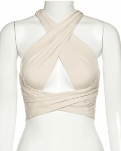 Bandage Crop Top Cayman 18 Bandage Crop Top Cayman -Herz Schmuck Geschaft Top Crop Bandage Binden Damen Elegant Party Cayman beige 7 369919