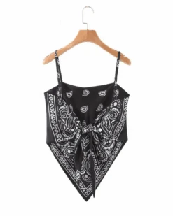 Top Bandana -Herz Schmuck Geschaft Top Croptop Bandeau Triangle Top zum Binden Paisley Bandana schwarz 2 671887