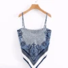 Top Paisley Chic -Herz Schmuck Geschaft Top Croptop Bandeau Triangle Top zum Binden Paisley Chic Bandana blau weiss 1 961081