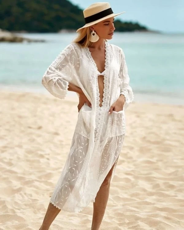 Weisser Spitzen Kimono Annie – Bild 5