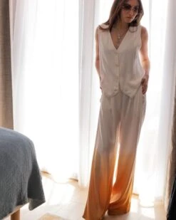 Weite Viskose Hose Dalt Vila 12 Weite Viskose Hose Dalt Vila -Herz Schmuck Geschaft Weite Hose Damen Elegant Batik Farbverlauf Weiss Braun Camel Viskose JustStyle Schweiz Dalt Vila weiss braun 9