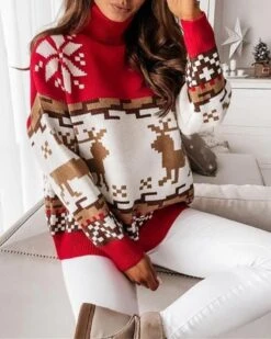 Winterpullover Reindeer & Snowflake