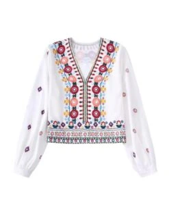 Zweiteiler Set Fleur Zofie -Herz Schmuck Geschaft Zweiteiler Zweierset Damen Rock Bluse weiss Blumen Muster Boho Hippie Fashion weiss farbig Fleur Zofie 2