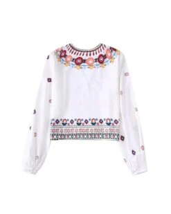 Zweiteiler Set Fleur Zofie -Herz Schmuck Geschaft Zweiteiler Zweierset Damen Rock Bluse weiss Blumen Muster Boho Hippie Fashion weiss farbig Fleur Zofie 3