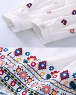 Zweiteiler Set Fleur Zofie -Herz Schmuck Geschaft Zweiteiler Zweierset Damen Rock Bluse weiss Blumen Muster Boho Hippie Fashion weiss farbig Fleur Zofie 6