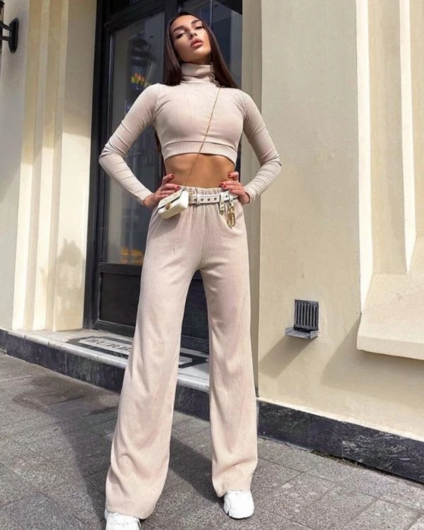 Geripptes Zweiteiler Set Sabina