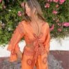 Zweiteiler Set Orange Om 1 Zweiteiler Set Orange Om -Herz Schmuck Geschaft Zweiteiler Zweierset Hose Wickelbluse Shirt Goa Indian Fashion Style Om Boho Hippie Bekleidung Damen Schweiz indische Zeichen Om Symbole orange rot Om 1 208949
