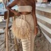 Zweiteiler Rock & Top Ibiza Bonita -Herz Schmuck Geschaft Zweiteiler Zweierset Strickset Kleid Rock Badeau Top Oberteil Knitted Twopiece set Boho Hippie Ibiza Fransen Bonita Ibiza beige 2 143878
