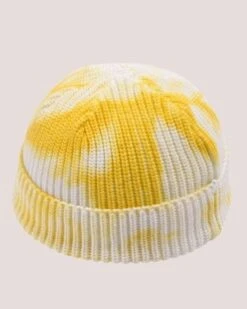 Beanie Batik Style -Herz Schmuck Geschaft beanies muetzen beanie gerippt wintermuetzen fashion unisex damen herren batik tie dye farben baumwolle juststyle weiss gelb 420823