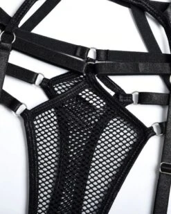 Dessous Bondage Body Andrina -Herz Schmuck Geschaft dessous lingerie erotik reizwaesche bodysuit bondage body fetisch schweiz juststyle schwarz andrina 11