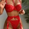 Rotes Dessous Set Elly -Herz Schmuck Geschaft dessous lingerie reizwaesche spitzen spitzewaesche erotik sexy sinnlich strapsen halterung string bh rot elly 1 929723