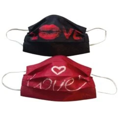Einwegmasken Love Kiss -Herz Schmuck Geschaft einwegmasken hygienemasken mundschutz farbig erwachsene masken schwarz rot liebe love herz kuss love kiss 2 399256