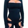 Cut Out Jumpsuit Alexi 2 Cut Out Jumpsuit Alexi -Herz Schmuck Geschaft jumpsuit overall rave festival party kleidung fashion style festivallook eng anliegend kurz oeffnungen bandage style cut out clubwear onepiece Alexi schwarz 1 148164