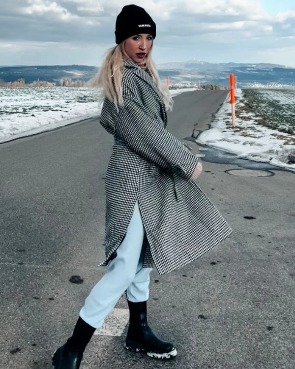 Mantel Hahnentritt Muster | Tonia 3 Mantel Hahnentritt Muster | Tonia