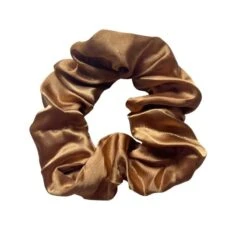 Satin Scrunchies Elly -Herz Schmuck Geschaft scrunchies haargummis satin silk polyester scrunchie farbig damen haarschmuck accessoires elly caramel braun 1 438487