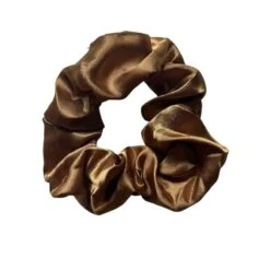 Satin Scrunchies Elly -Herz Schmuck Geschaft scrunchies haargummis satin silk polyester scrunchie farbig damen haarschmuck accessoires elly kaffee braun 1 149783