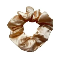 Satin Scrunchies Elly -Herz Schmuck Geschaft scrunchies haargummis satin silk polyester scrunchie farbig damen haarschmuck accessoires elly perlgold creme 2 775468