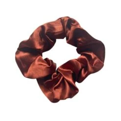 Satin Scrunchies Elly -Herz Schmuck Geschaft scrunchies haargummis satin silk polyester scrunchie farbig damen haarschmuck accessoires elly rost braun gold 1 470497