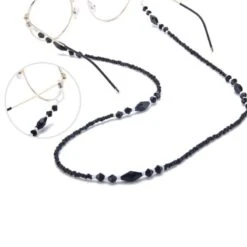 Brillenkette Black Crystals 13 Brillenkette Black Crystals -Herz Schmuck Geschaft sonnenbrillen brillenkette accessoires brillen perlenketten maskenkette juststyle schwarz Black Crystals 3 682096