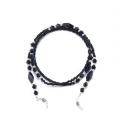 Brillenkette Black Crystals 12 Brillenkette Black Crystals -Herz Schmuck Geschaft sonnenbrillen brillenkette accessoires brillen perlenketten maskenkette juststyle schwarz Black Crystals 4 581561